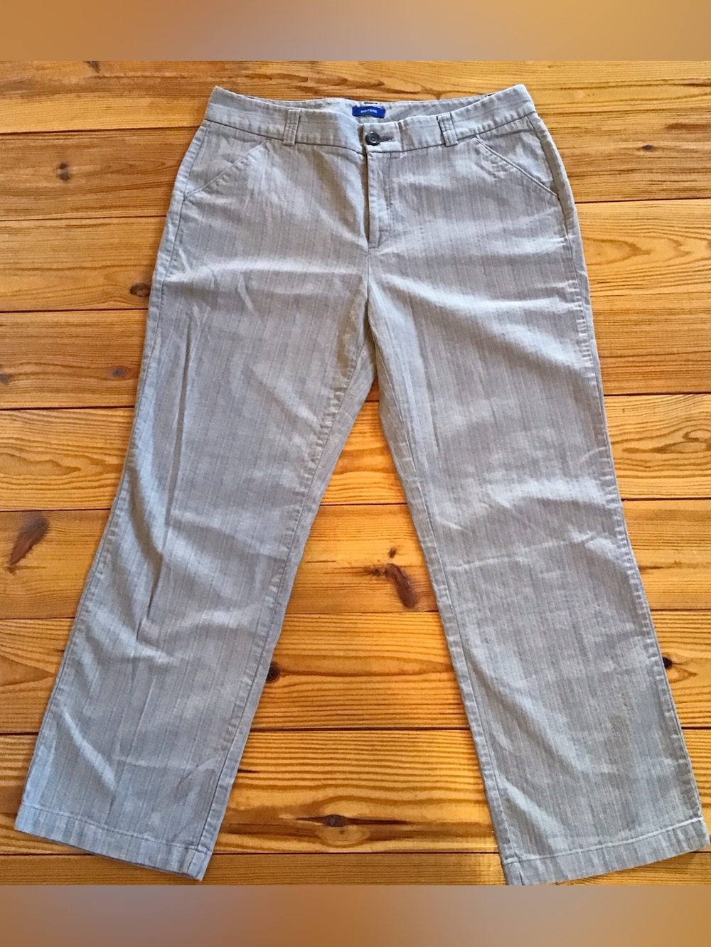 Pants Dockers Fiona Pant 14P Medium Tan Pinstripe Pants Grandpa Core